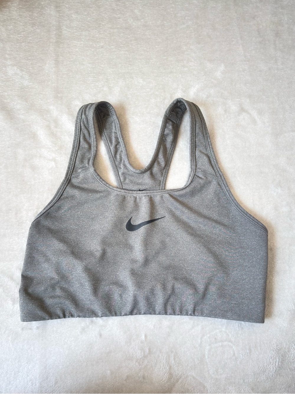Nike Dri-FIT Swoosh Medium Support Sports Bra Heather Gray Size L